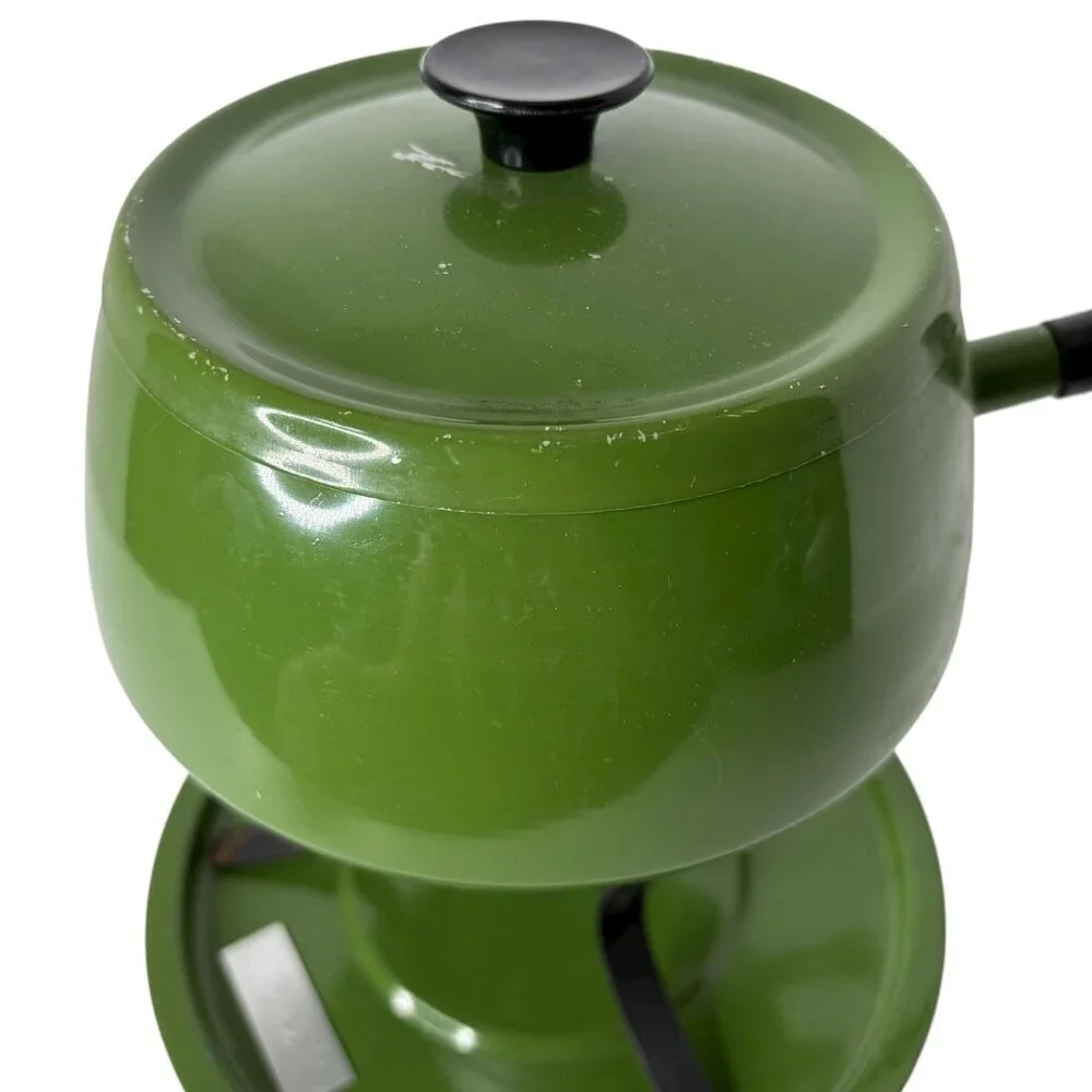 Vintage Fondue Pot by Gourmet International Avocado green